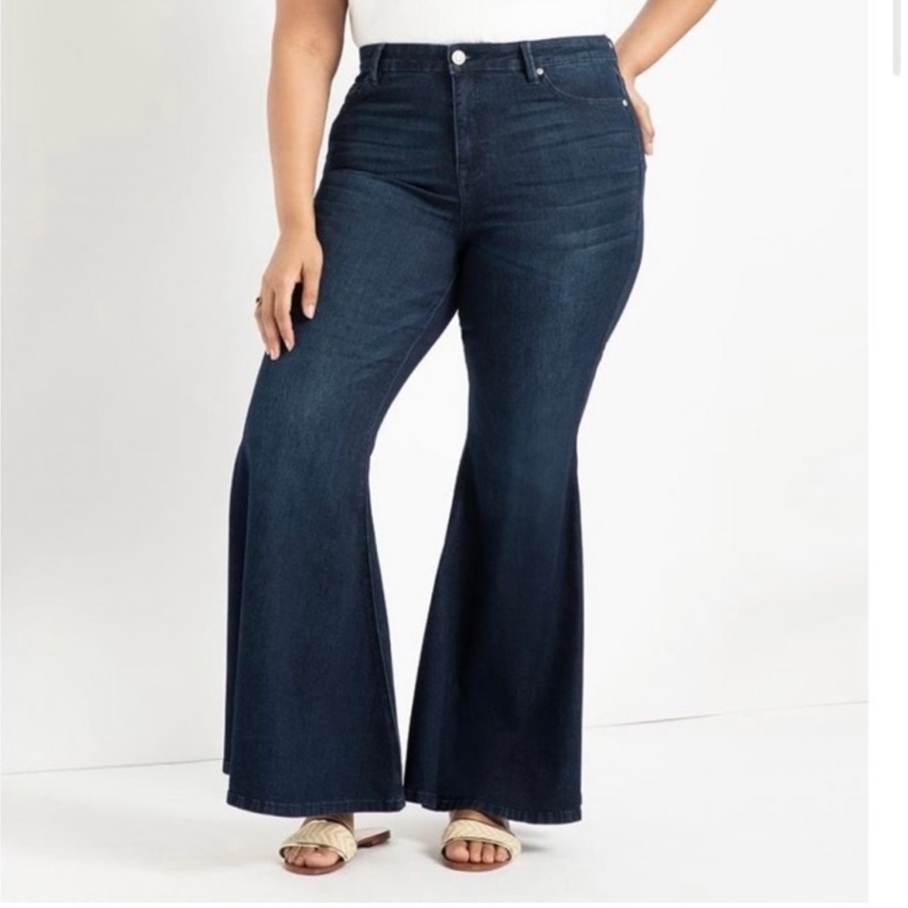 ELOQUII Dark Wash Bell Bottoms